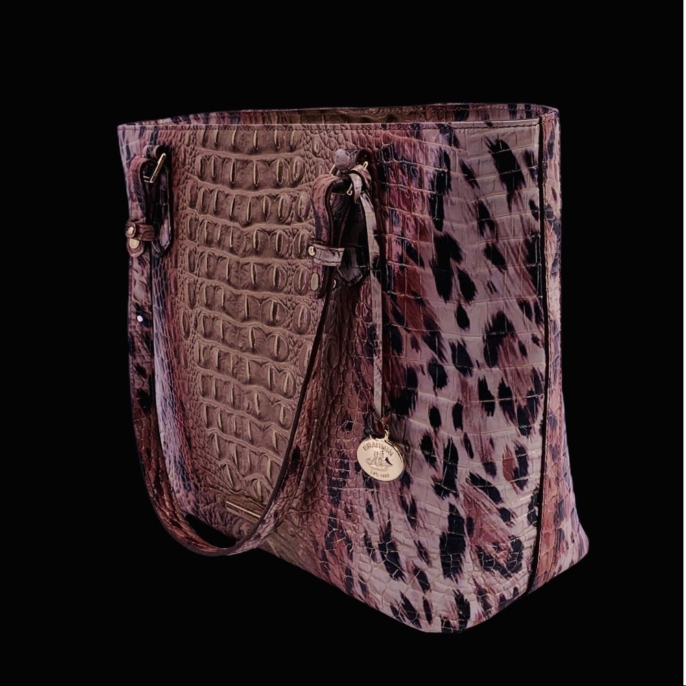 BRAHMIN MEDIUM MISHA PROWL CHEETAH PINK GOLD TOTE - Picture 3 of 12